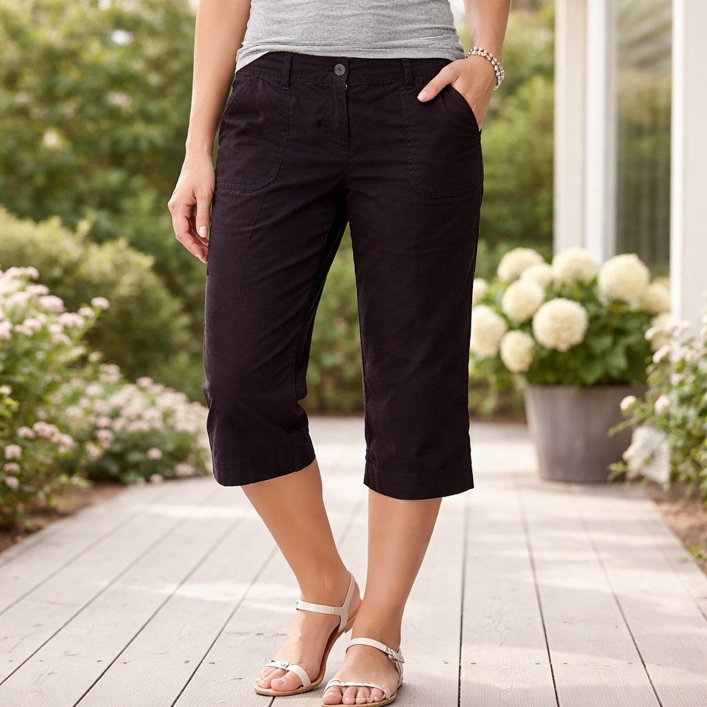 St. John’s Bay Black Capris Women’s Size 14